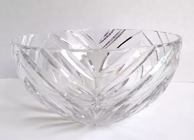 Rare Vintage Violetta Clear Cut Crystal Heavy Bowl Poland 8 1/2  X 4 1/2  • $35.99