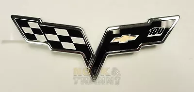 2012 Corvette C6 100th Anniversary Crossflags Bumper Emblem Fits 05-13 FRONT • $68.95