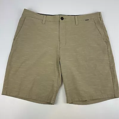 Hurley Phantom Mens Size 38 Golf Chino Performance Shorts Quick Dry Tan 9  Ins • $19.99