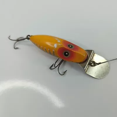 Vintage Wood Millsite Wig Wag Yellow And Orange Fishing Lure • $13.95