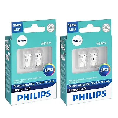 Philips 4 Pack Ultinon LED Bulb (194W LED) (White) 6000K License Plate Tag • $28.95