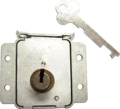 Steel Cedar Chest FLUSH MOUNT LID LOCK WITH BARREL Trunk Steamer Key Antique ... • $20