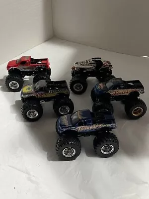 Lot Of 5 Hot Wheels/Mattel Monster Jam Monster Trucks 1:64 • $11.04