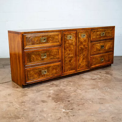 Mid Century Modern Credenza Dresser Drexel 9 Drawer Brass American Martinsville • $1298.98