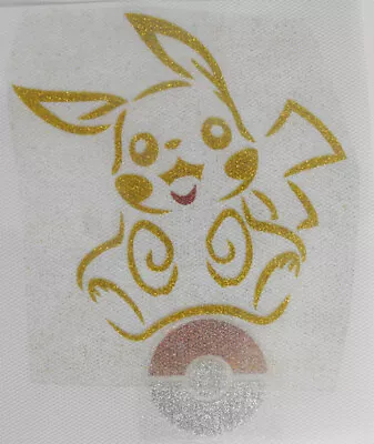 Pokemon Pikachu Pokeball Tribal IRON ON Transfer Patch Glitter Foil Gold Red Sil • $4.33