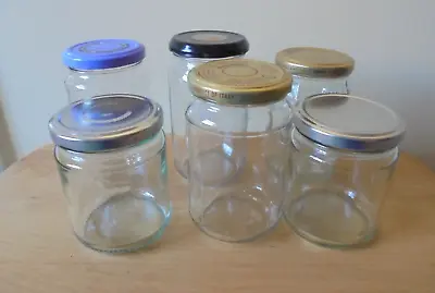 Empty Basic Glass Jam Jars With Lids X6 Storage Jars / Upcycling Crafts Wedding • £2.99