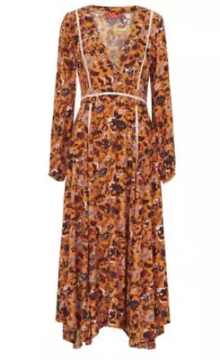 $115 • Buy Tigerlily Paradis Midi Dress In Mustard, Floral, Boho, Gypsy, Size 10 NWT