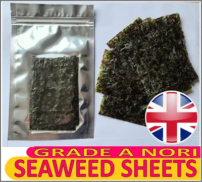 Marine Aquarium Nori Seaweed Sheets Grade A Fish Food Tangs Inverts Reef Uk • £3.49