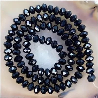 1pcs 4x3mm Black Women Glass Crystal Beads Rondelle Spacer Jewelry • $0.01