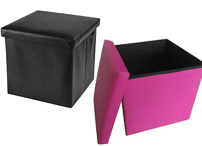 Deluxe PU Padded Foldaway Storage Blanket Toy Box/ Stool Seat Soft Padded • £12.99