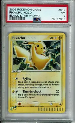 Pokemon Card Black Star Promo Pikachu 12 012 PSA Near Mint 7 • $32.98