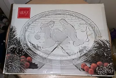 Mikasa Nativity Plaque Clear Frosted Glass  SA 961/996 9 3/8  NIB • $15.95