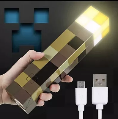 Minecraft Torch Rechargeable Portable Night Light Gaming Prop • $24.99