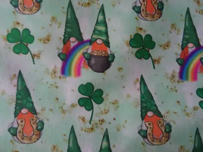 St Patricks Day Gnome St Patrick's Day St Patty Cotton Fabric 59 Inch Width • $7.99