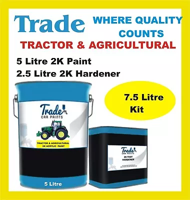 RAL 1023 TRAFFIC / SIGNAL YELLOW TRACTOR PAINT 2K EXTRA DURABLE  7.5 Litre Kit • £197.45