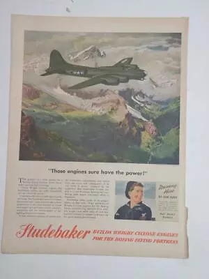 Magazine Ad* - 1944 - Studebaker - World War II - Flying Fortress • $8