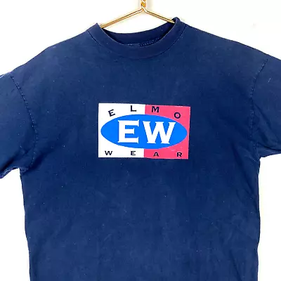 Vintage Elmo Wear T-Shirt Extra Large Blue Double Sided Sesame Street 90s • $38.24