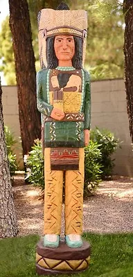 CIGAR STORE INDIAN 5' Chief Green Shirt 5 Ft Wooden Sculpture W Knife Gallagher • $1699