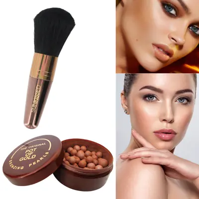 Pot Of Gold Bronzing Pearl With Sunkissed Bronzing Brush Face Body Bronzing • £8.45