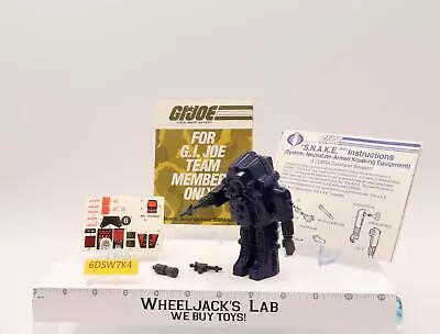 S.N.A.K.E. Armor Suit Blue 100% Complete W/ Stickers GI Joe 1985 Hasbro Vintage • $186.20