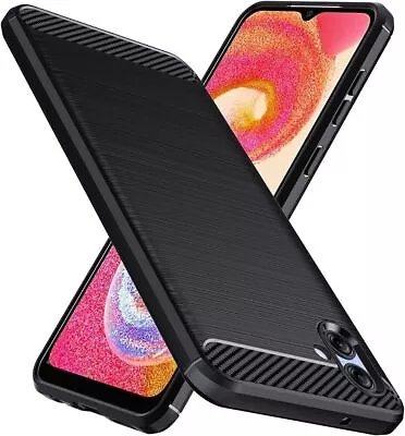 For Samsung Galaxy A04E A04S A04 Case Carbon Phone Cover &  Screen Protector • $8.98