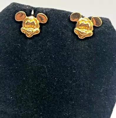 Disney Vintage 90's Mickey Mouse Gold Tone Earrings • $14.24