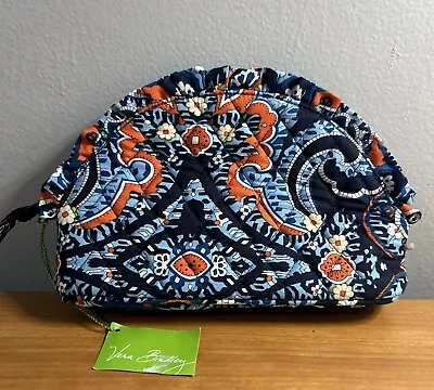 Vera Bradley New Ruffle Cosmetic Case Blue Makeup Marrakesh • $19