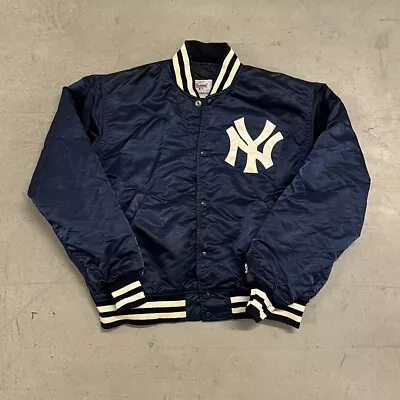 Vintage STARTER MLB New York Yankees Satin Button Front Jacket Men’s Large • $135