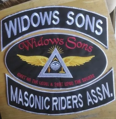 Window Sons Masonic Assn Riders MC 35 CM Embroidered Set 4 Pcs Iron On • $63.99