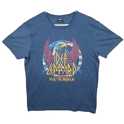Def Leppard Rock The Americas Distressed Licensed Men's T Shirt Size Large 2023 • $14.95