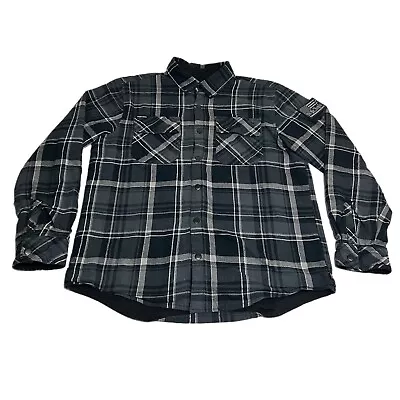 Howitzer Black Reversible Plaid Flannel Shirt Shacket Men’s Small Patriotic Wear • $29.95