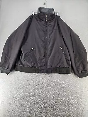 LL Bean Bomber Jacket Mens L Black Full Zip Fleece Lined Mock Neck Outdoors Coat • $19.99