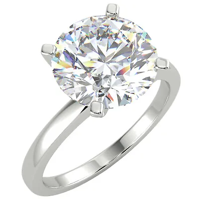 3 02 Ct Round Cut SI1 D Solitaire Diamond Engagement Ring 14K White Gold • $1