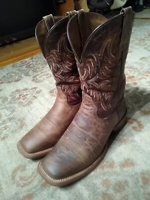 Ariat Point Ryder Distressed Brown Leather S Toe Cowboy Boots 10042471 Mens 9.5d • $62.95