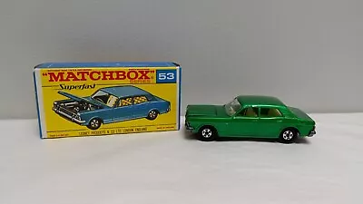 Matchbox LESNEY SUPERFast FORD ZODIAC No. 53 & ORIGINAL SCRIPT BOX • $84