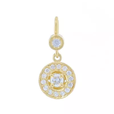 Penny Preville Diamond Halo Dangle Pendant - Yellow Gold 18k Rnd.31ctw Converted • $1199.99