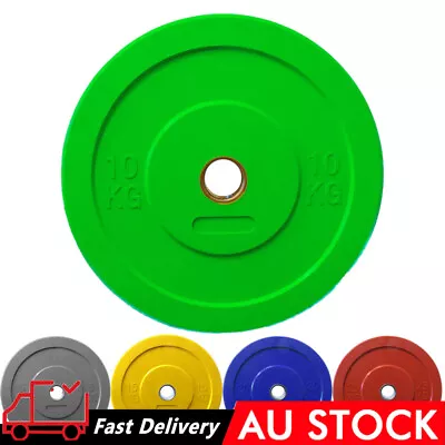 5/10/15/20/25KG Olympic Rubber Barbell Bumper Weight Plates Pro Gym Home Fitness • $55.90