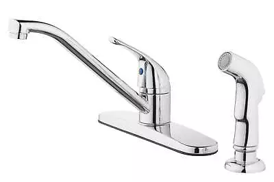 Mainstays 8  Widespread Single Handle Kitchen Faucet With Side Spray Chrome • $46.72