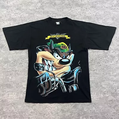 Vintage 1995 JT’s Warner Bros Taz T Shirt Mens Medium Black Retro 90s Tee • $25.20