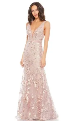 New Mac Duggal - 67481 Plunging Neck Floral Junior Prom Dress Size 6 • $287.28