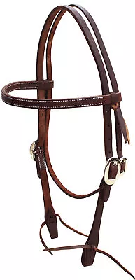 Horse Western Brown Leather Plain Horse Browband Headstall Bridle Tack 78209BR • $34.99