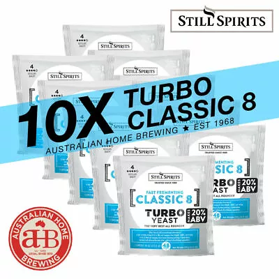 10 PACK Still Spirits Turbo Classic 8 Yeast Home Brew Spirit Making • $93.50