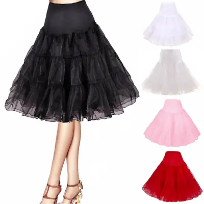 Womans Vintage Petticoat Retro Underskirt 50s Swing Fancy Net Skirt Rockabilly • £8.38