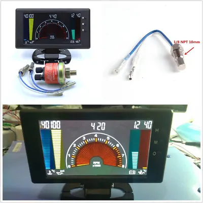 5  6in1 Multifunctional Car Tachometer Volt Clock RPM Water Temp Oil Press Meter • $85.34