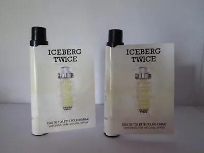 2 X Iceberg Twice For Men  1.2ml Aftershave Sample - NEW Mens SPRAY • £2.99