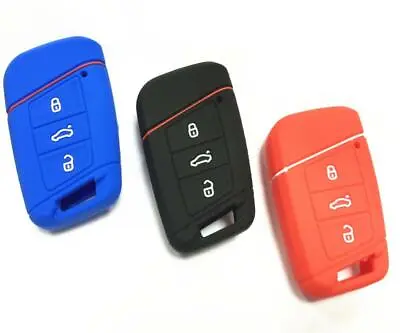 $4.96 • Buy Fit VW Tiguan Magotan CC 3 Button Remote Smart Key Fob Silicone Skin Case Cover