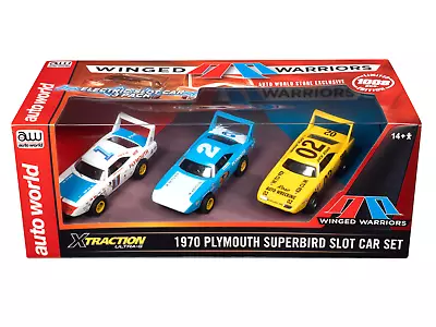 Auto World Xtraction 1970 Plymouth Superbird (3 Car Set) (AW Exclusive) Slot Car • $75.99