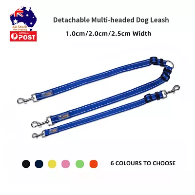 $12.63 • Buy 2 Way Dog Leash Double Dog Dual Lead 3 Way Lead Triple Coupler Multi-headed Lead
