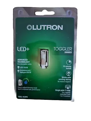 *NEW* - Lutron Toggler Switch LED CFL Single Pole 3 Way Dimmer TGCL-153PH-LA • $23.79