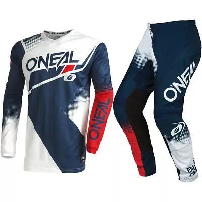 O'Neal Element Off-Road MX Gear Set Racewear Navy Blue/White/Red - Large / 34 • $103.49